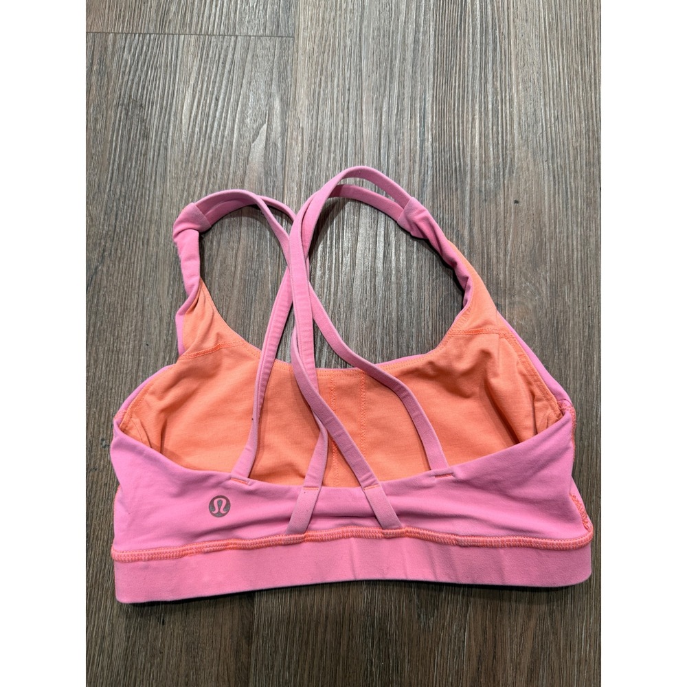 Lululemon‎ Free To Be Bra Pink Orange Strappy Back Yoga Sports Bra Size 4